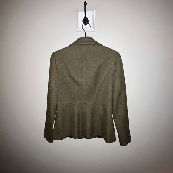 Ann Taylor Olive Green Wool Blazer - Sz 2 - Picture 6 of 16